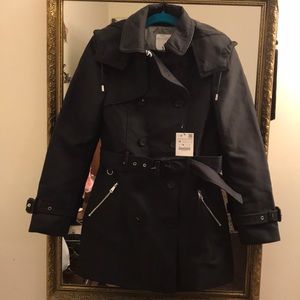 Zara hooded trench rain jacket